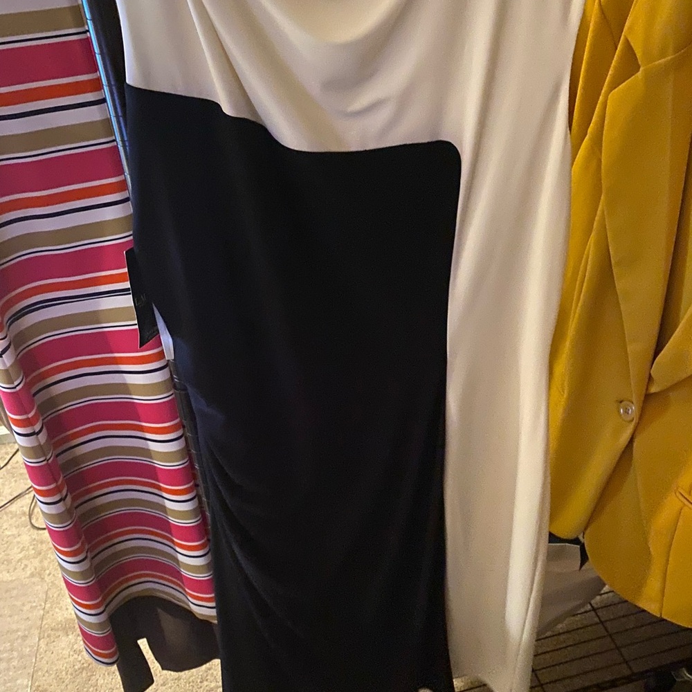 Ralph Lauren Black and White Asymmetrical Dress